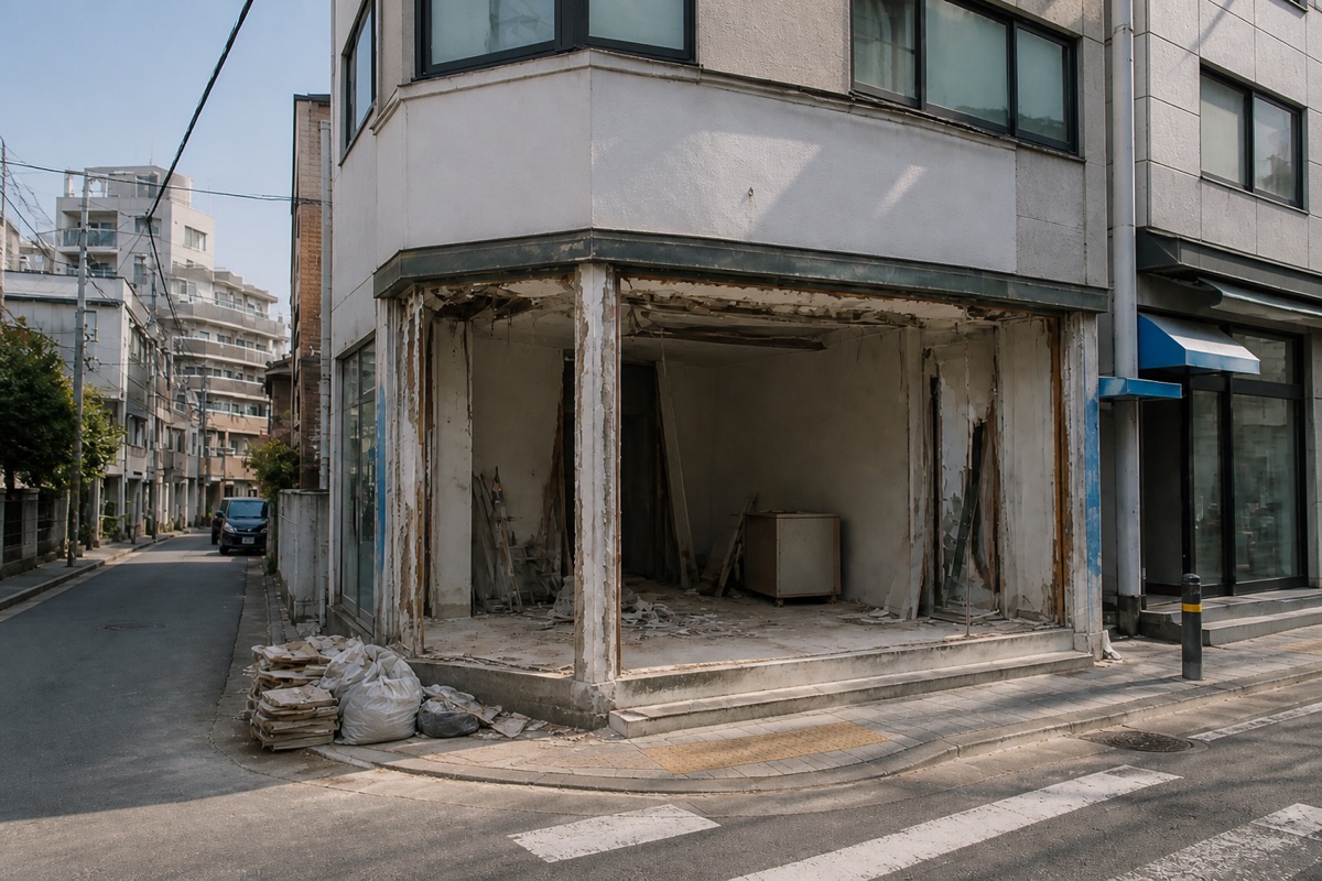 이태원 인근 비운 점포 입구 — 용산·이태원 상가·점포 철거 참고 커버